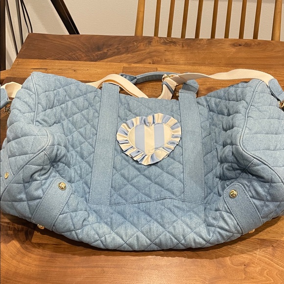 Stoney Clover Blue Quilted Tote Bag with 'MAHALO' Embroidery - Picture 3 of 15